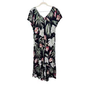 Nani Hawaii vintage hawaiian floral print‎ maxi dress size XL muumuu vacation